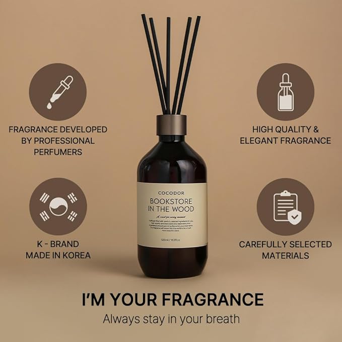 COCODOR Premium Reed Diffuser/Savon /16.9oz /1 Pack/Large Capacity Fragrance Scent Oil Stick Diffuser Set for Bedroom Bathroom Home Décor - Bloomnest