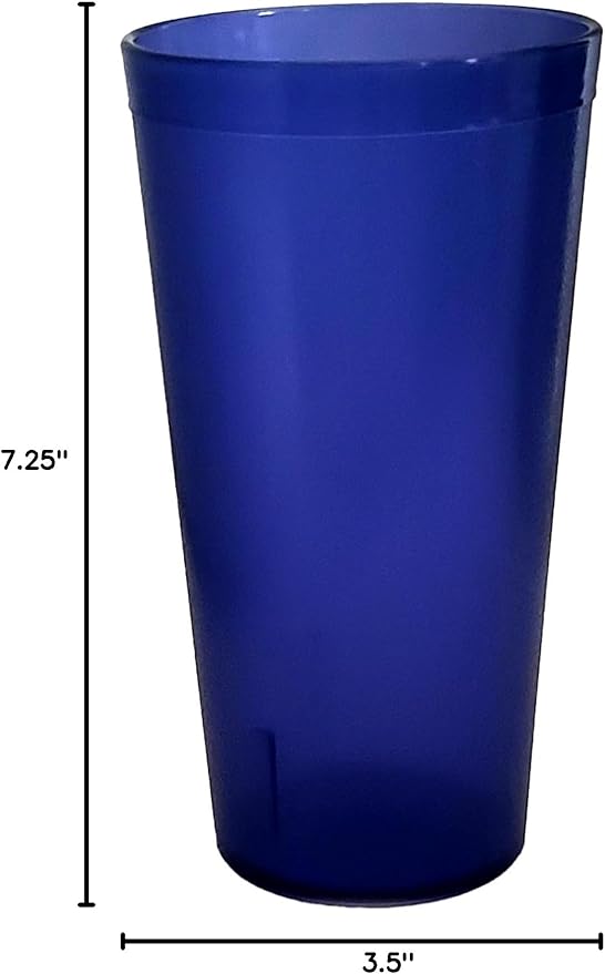 Party Outlaw Purple Plastic Cup Tumblers 6 Pc 24oz Lightweight, Heavy Duty Stackable Cafe Style Plastic Glasses. Reusable & Dishwasher Safe Ice Tea & Water Cups - Bloomnest
