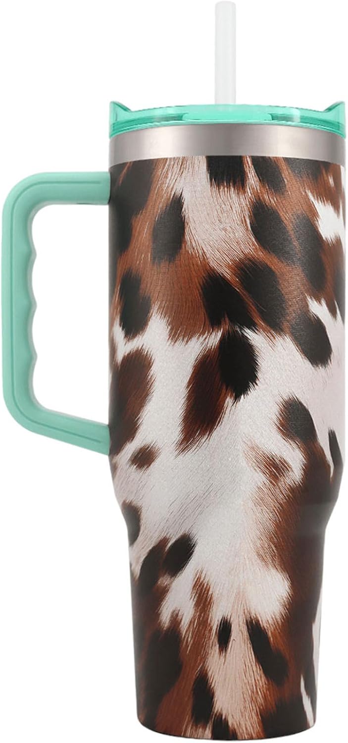 Yukon Outfitters Fit Forty 40oz Double Wall Vacuum Insulated Stainless Steel Tumbler with Reusable Straw & Ergonomic Handle | For Hot or Cold Beverage, Buckle Bunny