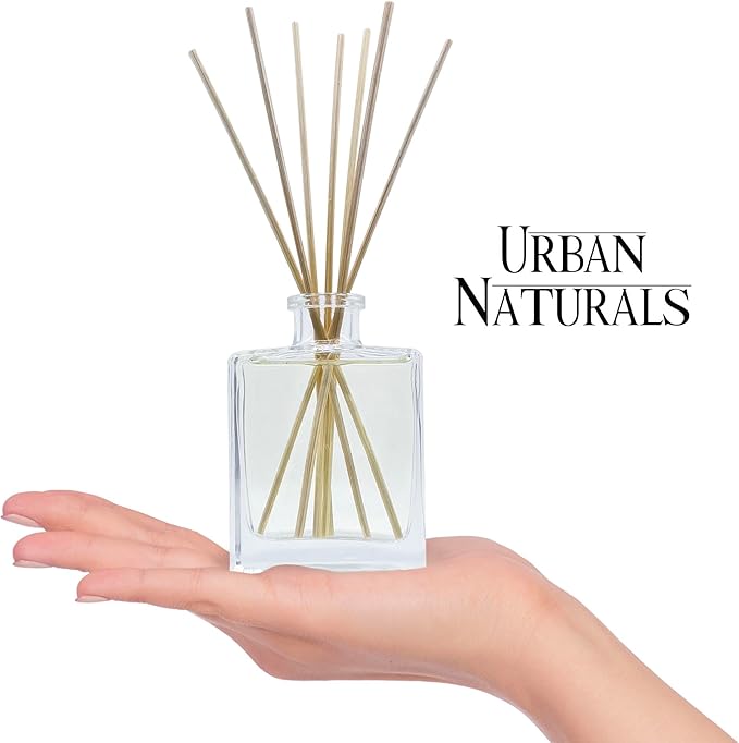 Urban Naturals Ocean Mist & Sea Salt Reed Diffuser Set – Made with Essential Oils & Real Botanicals – Sleek Rectangular Refillable Glass Bottle – Made in the USA UrbanNaturals