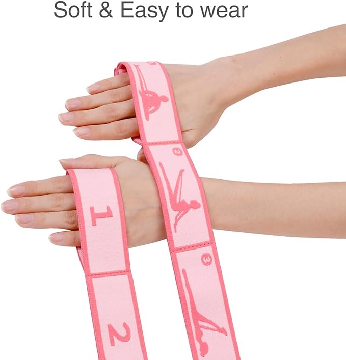 Adjustable Stretch Strap for Kids, 8-Loop Elastic Resistance Band for Children Gymnastics, Ballet Dance, Yoga, Stuff，Pilates & Flexibility Training, Home Exercise Equipment for Girls - Bloomnest