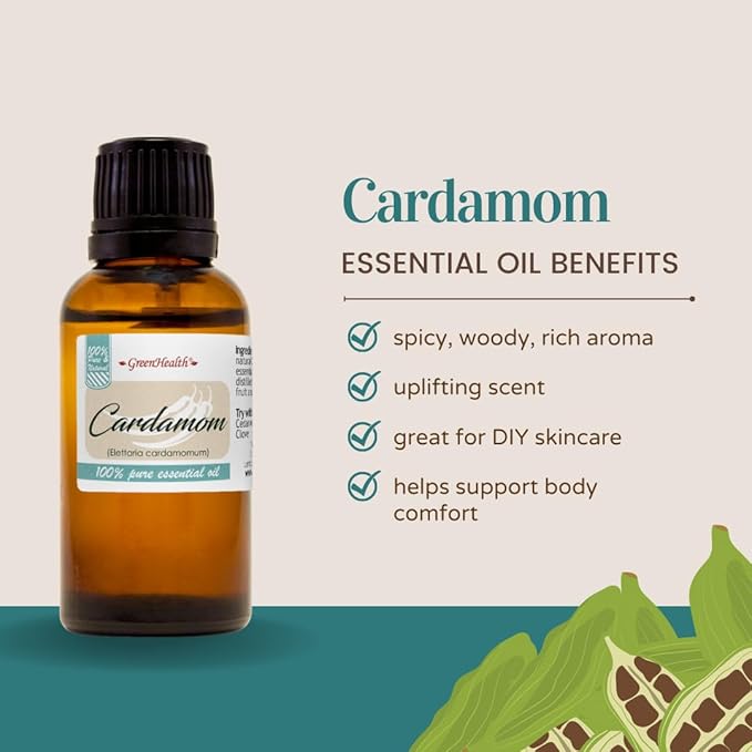 GreenHealth - 5 ml Cardamom Essential Oil - 100% Pure Greenals