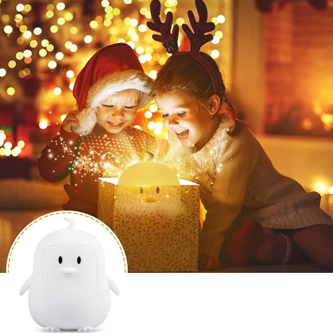 Penguin Night Light for Kids Silicone Sleep NightLights, 9 Colors Baby Light Bedside Lamp Bed Room Children Decorative Lamps for Toddlers/Boys/Girls/Adults/Bedroom/Bathroom/Outdoor - Medium - Bloomnest