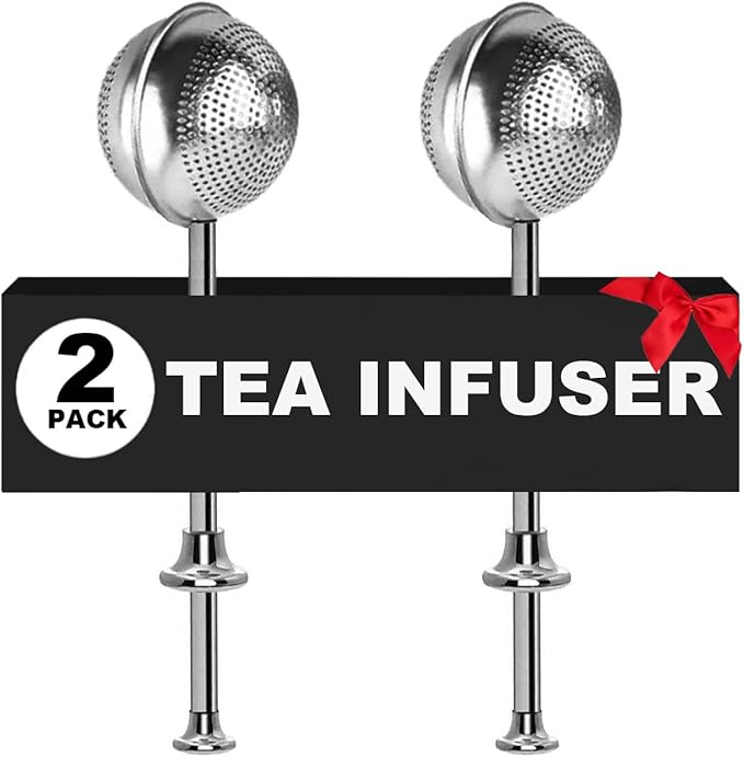 2pack Tea Ball, tea infuser for loose leaf tea, tea strainers for loose tea, stainless steel tea strainer, loose leaf tea steeper, easy clean, tea fine mesh strainer reusable