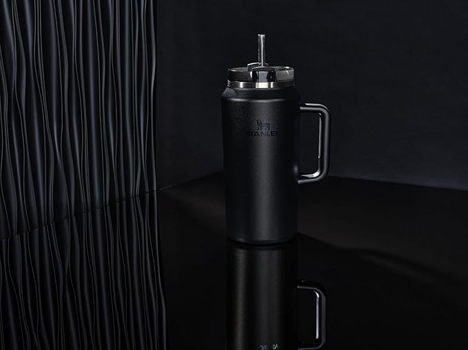 STANLEY Quencher H2.0 Tumbler with Handle & Straw 64 oz | Flowstate 3-Position Lid | Large Capacity for Travel & Sports | Insulated Stainless Steel Cup | BPA-Free | Black 2.0