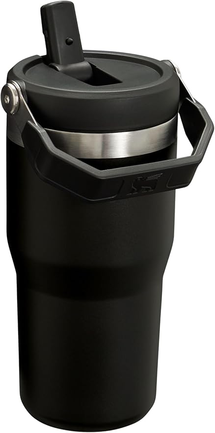 Stanley IceFlow Flip Straw Tumbler with Handle 20 oz | Twist On Lid and Flip Up Straw | Leak Resistant Water Bottle | Insulated Stainless Steel |BPA-Free | Black 2.0 - Bloomnest