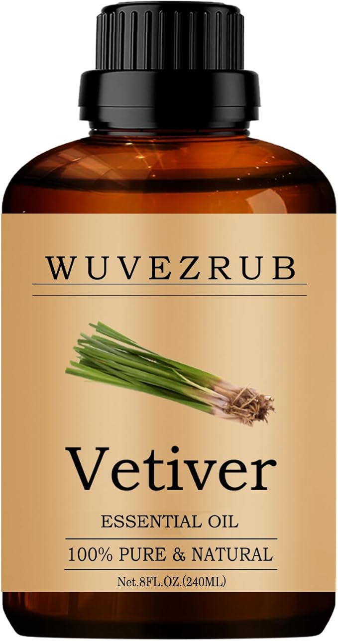 Vetiver Essential Oils, 240ML Pure and Natural Essential Oil for Aromatherapy Diffuser - Vetiver /8 Fl Oz - Bloomnest