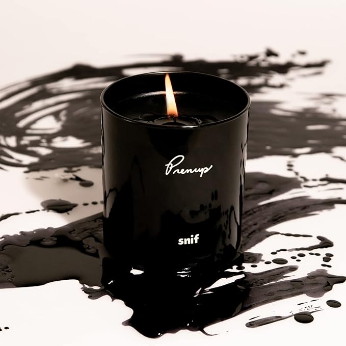 Prenup Luxury Scented Candle by Snif, Musky and Smooth Scent, 50+ Hours, 100% Cotton Fiber Wicks, Soy Wax Blend, Non-Toxic, Vegan, 8.5 oz - Bloomnest