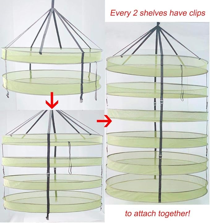 HORTIPOTS Herb Drying Rack 3 ft Hanging Dry Net 36 Inch for Curing Hydroponic Herb Vegetable Fruit Flower - Bloomnest