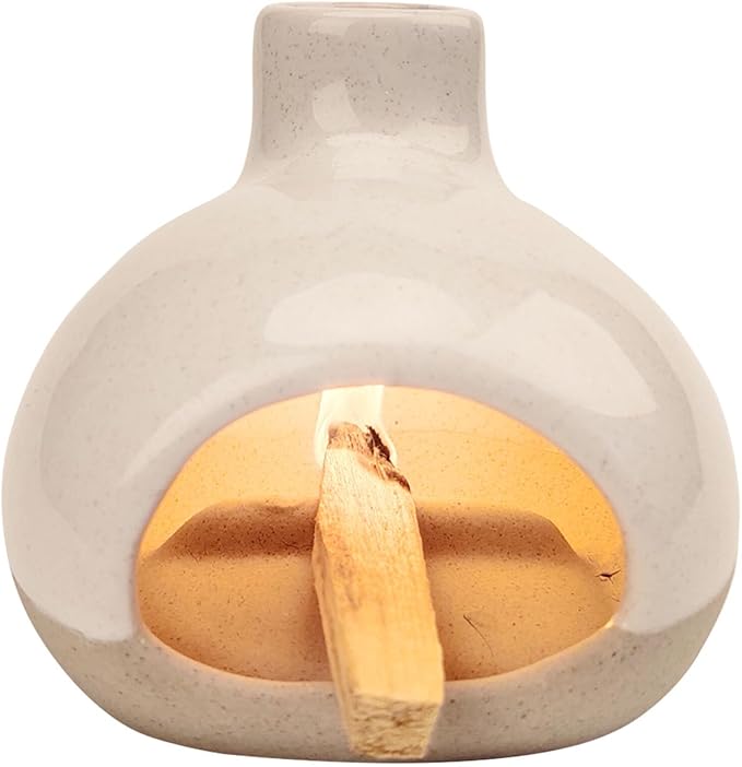 Palo Santo Holder-Mini Chimenea Incense Burner for Wood Sticks, Sage, Cones, Palo Santo Burner for Yoga Meditation Room Home Decor (Sand) GRAMSTORMAX