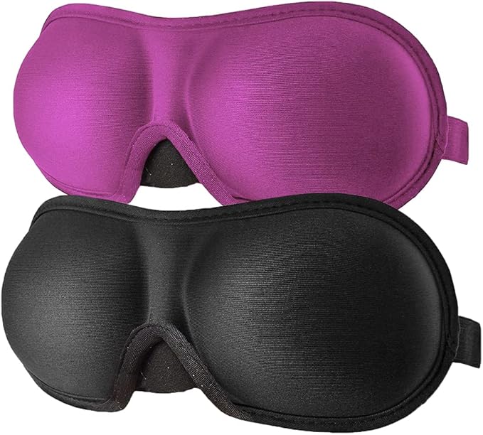 3D Eye mask for Sleeping,Machine Washable, Sleep Mask for Women, Blinder Blindfold Airplane(Black+Rose) - Bloomnest