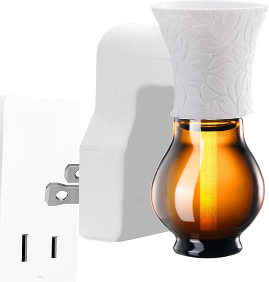 1 Pack Blank Plug-in Essential Oil Diffuser for DIY Characteristic Air Freshener from Natural Undiluted Essential Oil, EO+Water, Fragrance Refill for Plugins (1 Polarized Plug+1 Glass+1 Wick) Earffloz