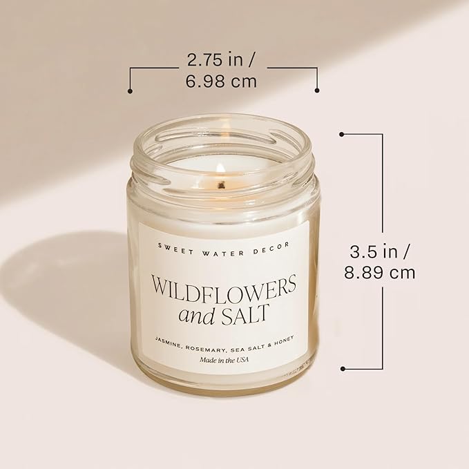 Sweet Water Decor Fall Candle - Calming Candles for Home Scented Soy Wax - Hand Poured Apple, Orange & Cinnamon Scented Candle Decor - Clear Jar Candle 40 Hours Long Lasting Burn for Relaxation - 9oz - Bloomnest