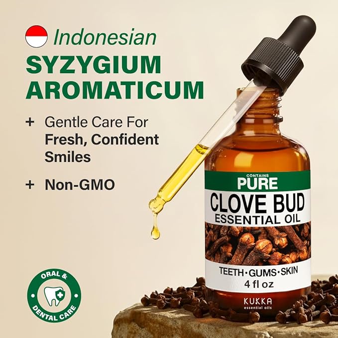 KUKKA Clove Essential Oils - 4 Fl Oz - for Hair, Skin, Diffuser, Aromatherapy & DIY Soap Making Scent - Bloomnest