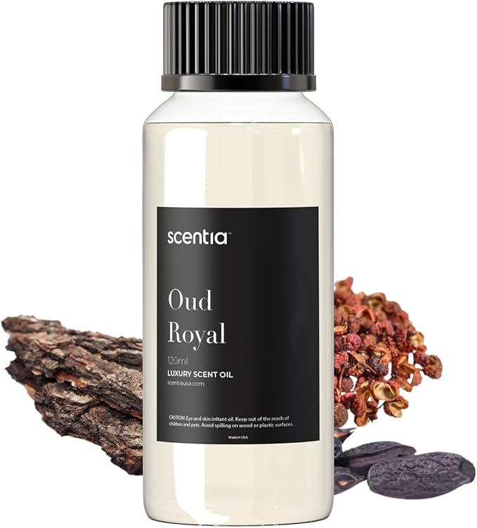Scentia Oud Royal Hotel Diffuser Oil 120 ml | Oud Royal for Scent Diffuser | Luxurious Aroma, Niche Scent, Cardamom, Rosewood & Oud | 120ml Aromatherapy Fragrance Scentia
