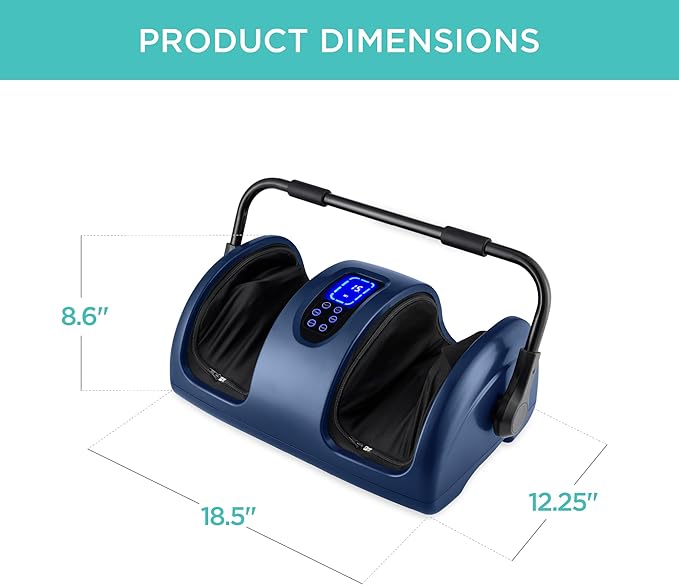 Best Choice Products Heated Shiatsu Foot Massager for Pain Relief, Plantar Fasciitis, Neuropathy, Blood Circulation w/Compact Design - Navy Blue - Bloomnest