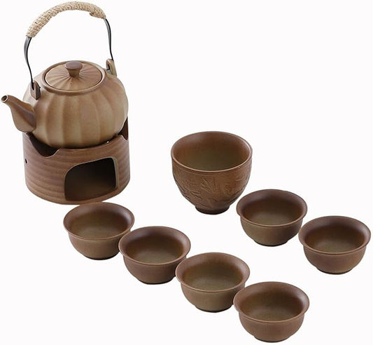 Lifting Beam Pot Style Rough Pottery Tea Set, Boiled Over Open Fire, Gift Box Packaging Suitable for Mother'S Day, Father'S Day, Christmas, Birthday Parties, Company Gifts