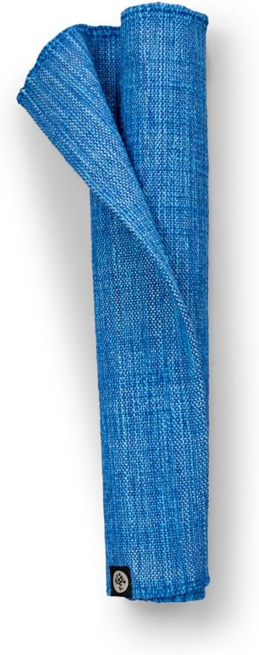 Manduka Shala Yoga Rug 71" - Outdoor Yoga & Meditation | Foldable & Machine Washable | Natural Cotton | Handmade | 71 x 26 inches | Flaneur Blue - Bloomnest