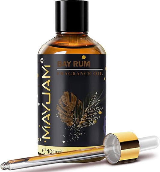 Bay Rum Fragrance Oil Essential Oil, MAYJAM 3.38FL.OZ Bay Rum Oil for Diffusers for Home, Long Lasting Scented Oils for Soap Candle Making - 100ML MAYJAM
