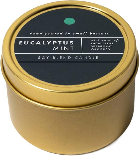 ScentAir Tin Candle - 3 oz. Soy Wax Blend Candle Hand Poured in Small Batches, Up to 20-Hour Burn Time, Made in The USA, Eucalyptus Mint - Bloomnest