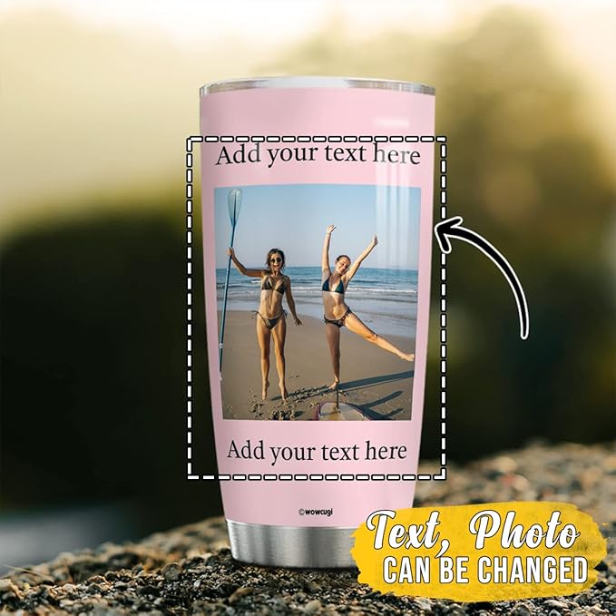 wowcugi Personalized Picture Photo Tumbler Custom Pictures Stainless Steel Insulated Tumblers Coffee Mug 20oz 30oz For Women Girls Birthday Christmas Friendship Cup Gifts For Bestie Best Friend Sister - Bloomnest