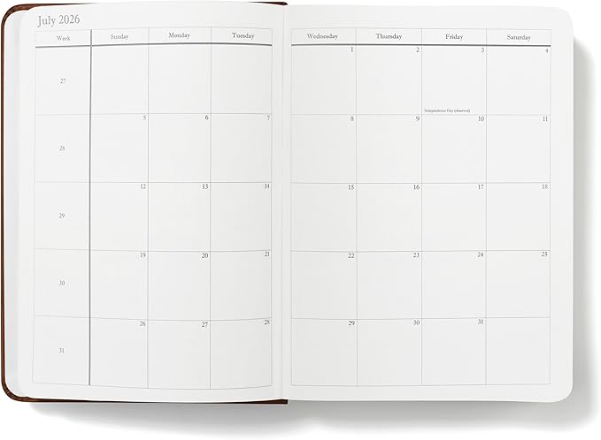Wykeham's Executive 2026 Daily Journal Planner – US Public Holidays & Format – Customization Available (Brown, 6"×4.5") - Bloomnest