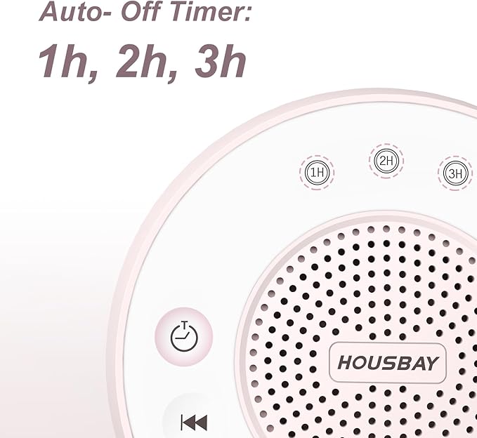 Housbay White Noise Machine with 31 High Fidelity Soothing Sounds, 5W High Power Loud Enough Speaker, Easy Volume Control, Sleep Timer, Sound Machine for Baby, Kids, Adults, Light Sleeper - Bloomnest