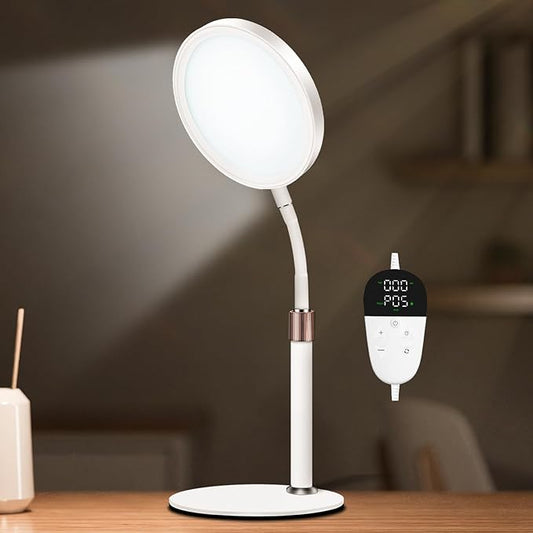 Light Therapy Lamp, UV-Free 10000 Lux Therapy Light with 3 Color Temperature Modes & Adjustable Brightness & Timer, Happy Therapy Lamp for Lift Mood - Bloomnest
