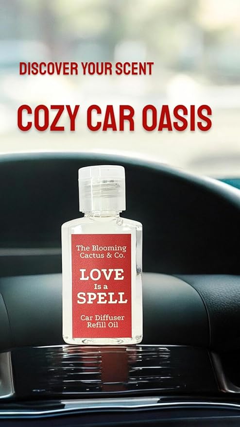 Car Air Freshener Hanging, Essential Oil Diffuser for Cars 1 OZ, Cute Car Accessories, C ar Air Freshener Refill, Long-Lasting Fragrance Refill, Car Diffuser Refill Made in USA | Love Spell - Bloomnest
