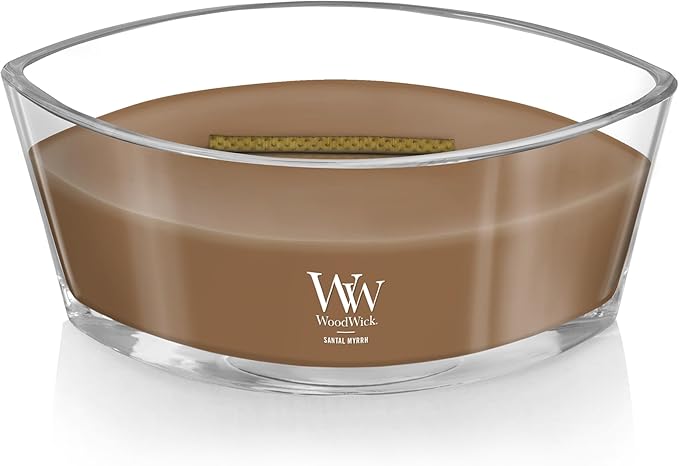 WoodWick Santal Myrrh Scented, Ellipse Candle, Crackles as it Burns, Up to 50 hrs Burn time, Perfect for Gifting, 16oz - Bloomnest