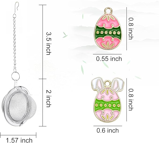 2Pcs Easter Stainless Steel Mesh Tea Infuser, 2.1 inch Tea Ball with Easter Eggs Pendant,Tea Strainer Tea Diffuser Tea Steeper for Filtering Tea,Tea Infusers for Loose Tea (Easter Egg, 2PC) - Bloomnest