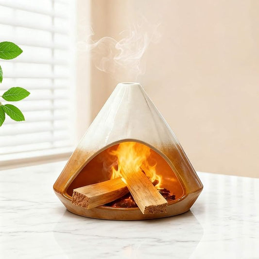 Palo Santo Holder， Incense Holder, Mini Chimney Incense Burner, Suitable for Palo Santo Sticks, Cone Incense, Candles, and Sage Smudging， an Ideal Choice for Yoga Meditation and Altar Decoration Bloomnest