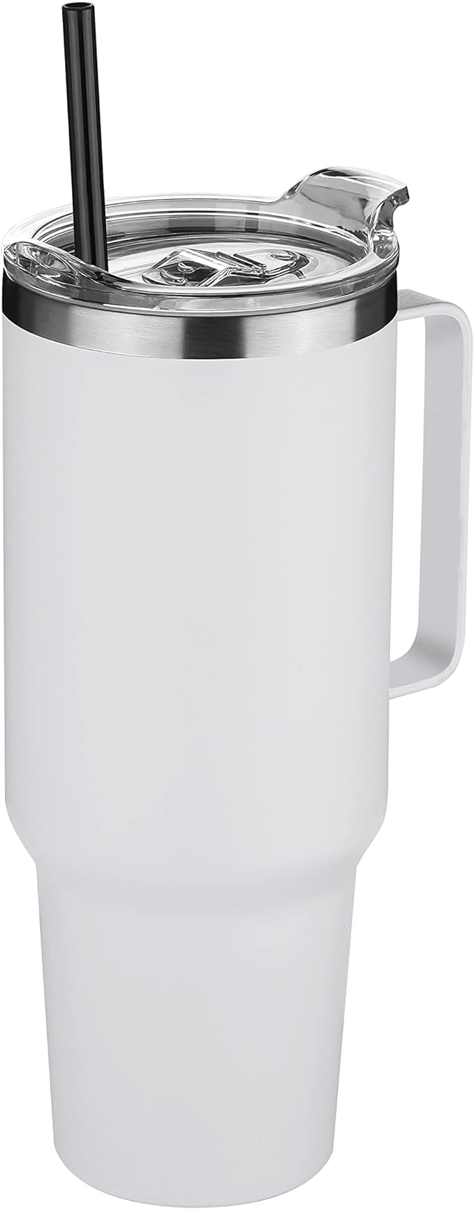 HASLE OUTFITTERS 40 oz Stainless Steel Tumbler with Handle, Vacuum Insulated Tumblers Bulk, Reusable Double Wall Travel Coffee Mug, Durable Powder Coated Water Bottle(White, 1) - Bloomnest