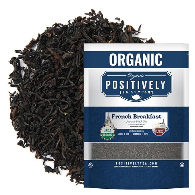 Organic Positively Tea Company, French Breakfast Black Tea, Loose Leaf, 16 Ounce - Bloomnest