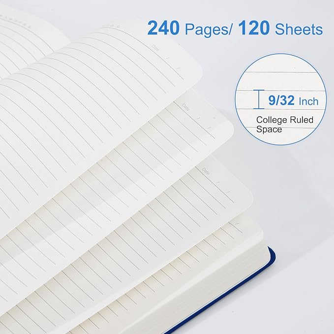 COMIX A4 Lined Journal Notebooks, 240 Pages, Large Size-8.5" x 11", Navy, Hardcover Journaling Notebooks for Men & Women- Fits for Office, Business, School, Notes Taking & Writing - Bloomnest