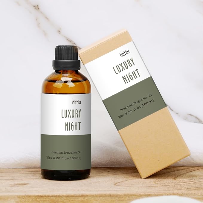 Luxury Night Fragrance Oil, MitFlor Hotel Diffuser Scent Essential Oil, 3.38 OZ/100ML, Inspired by Marriott Hotel, Large Size Premium Fragrance Oil for Soap & Candle Making MitFlor