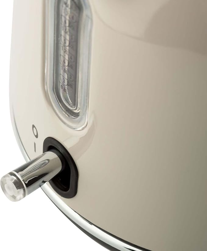 Haden Dorset 1.7 Liter Stainless Steel Electric Kettle, Hot Water Kettle with 360-Degree Base and Auto Shutoff, Putty & Chrome - Bloomnest