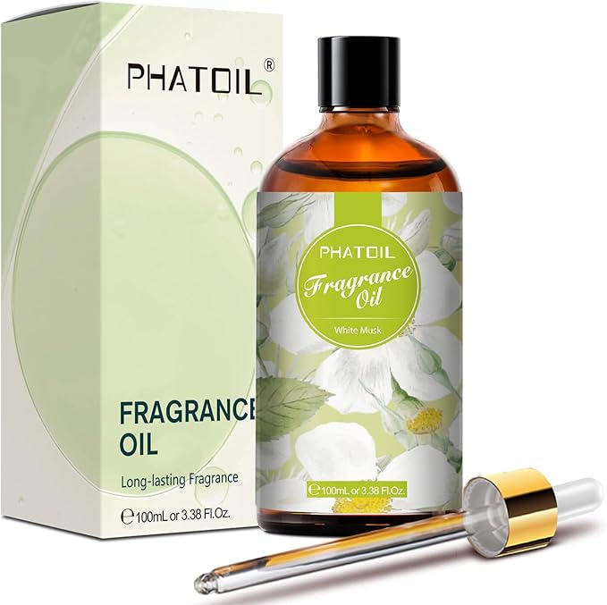 PHATOIL 3.38FL.OZ Fragrance Oils for Diffuser, Perfect for Aromatherapy, Humidifiers, Yoga, DIY Candle and Soap Making Scents (White Musk) - Bloomnest