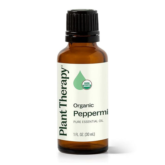 Plant Therapy Organic Peppermint Essential Oil 100% Pure, USDA Certified Organic, Undiluted, Natural Aromatherapy, for Diffusion, Skin, Hair, Therapeutic Grade 30 mL (1 oz) - Bloomnest