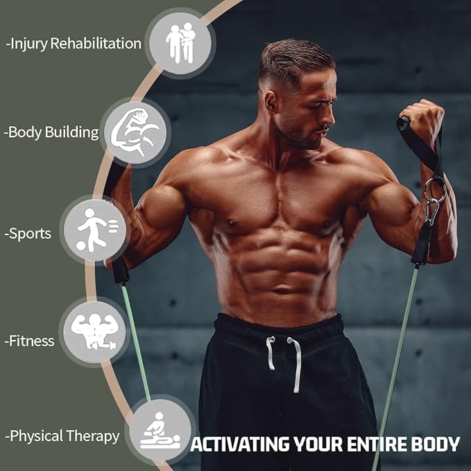 VEICK Resistance Bands, Exercise Bands, Workout Bands, Resistance Bands for Working Out with Handles for Men and Women, Exercising Bands for Fitness Weights Work Out at Home - Bloomnest