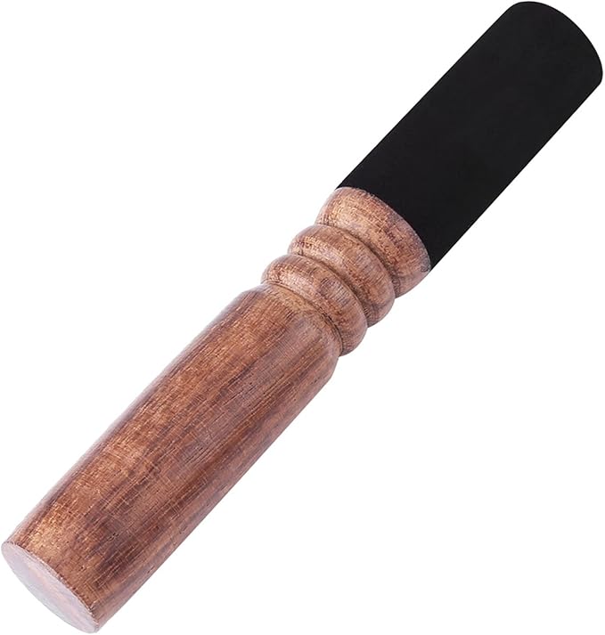 Yinhing Sound Bowl Mallet, Durable Singing Bowl Mallet with Peach Wood Material, Leather Wrapping Tibetan Singing Bowl Set for Religious Article - Bloomnest