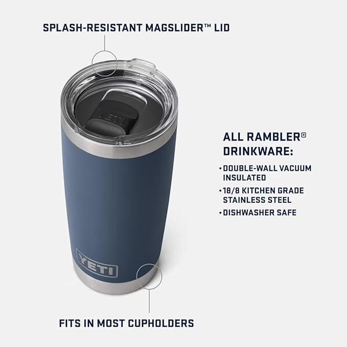 YETI Rambler 20 oz Stainless Steel Vacuum Insulated Tumbler w/MagSlider Lid - Bloomnest