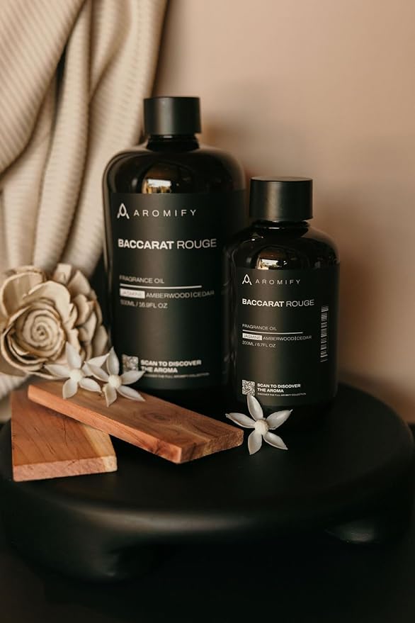 Diffuser Oil Inspired by Baccarat Rouge, 6.7 FL Oz, 200 mL,Luxury Hotel Scent for Home, Bathroom, Spa & Office, Essential Oil Blend for Aromatherapy, Amberwood & Cedar. - Bloomnest