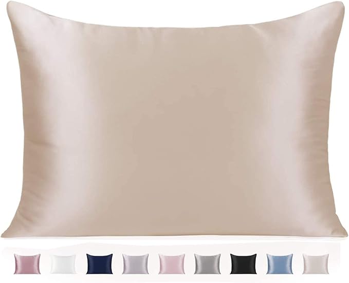 Adubor 100% Silk Pillowcase - Mulberry Silk Pillow Cases, 23 Momme 6A Grade Fibers, Silk Pillow Case for Hair and Skin Health, with Hidden Zipper (King 20''×36'', Beige, 1PC) - Bloomnest