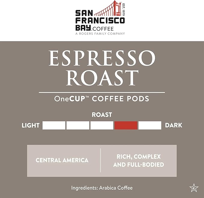 San Francisco Bay Compostable Coffee Pods - Espresso Roast (36 Ct) K Cup Compatible including Keurig 2.0, Dark Roast - Bloomnest