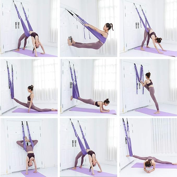 Leg Stretcher Strap, Stretching Equipment with Door Anchor Flexibility Trainer Backbend Assist for Dance Aerial Yoga Ballet Leg Stretching Exercise - Bloomnest