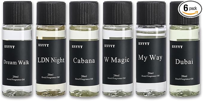 Hotel Collection Fragrance Oil Set 20 mL / 0.68 fl oz – Luxury Aromatherapy Essential Oils for Diffuser & Home Scenting, Inspired by Iconic 5-Star Hotels – 6 Premium Scents Gift Set - Bloomnest