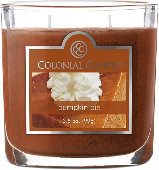Colonial Candle Pumpkin Pie Scented Jar Candle, 2 Wick, 3.5 oz, Mottled Wax Candle - Bloomnest