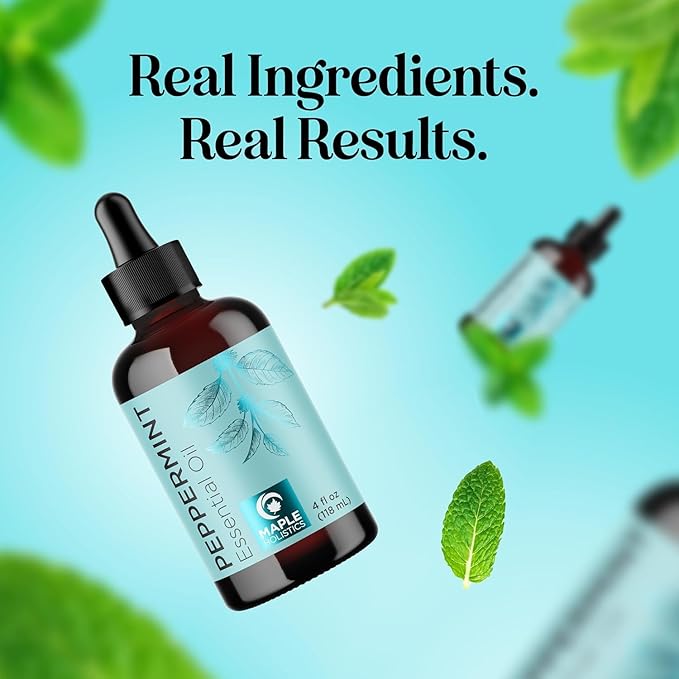 Peppermint Essential Oil for Diffuser Aromatherapy - 100% Pure Peppermint Oil for Hair Skin and Nails Plus Undiluted Refreshing Aromatherapy Essential Oil for Diffusers Baths and Topical Uses 4oz - Bloomnest