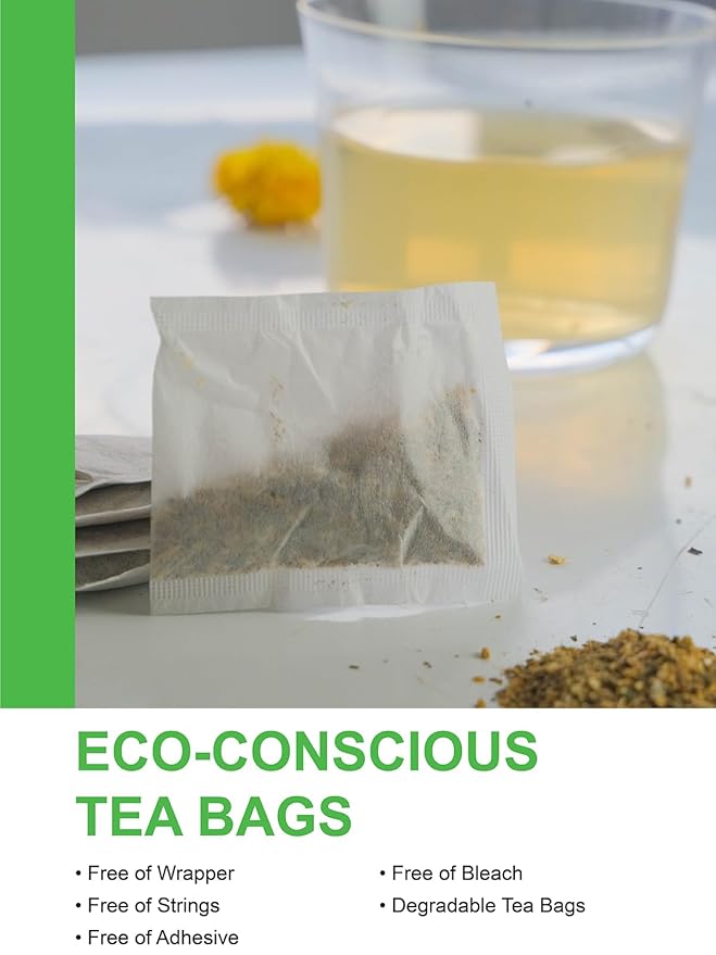 TeeLux Lemon Ginger Herbal Tea, Refreshing Lemon with Spicy Ginger Root & Zesty Lemongrass, Caffeine Free, Soothing & Tangy Flavor, 100 Tea Bags - Bloomnest